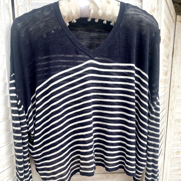 Isabel Marant Etoile Linen V-neck Cropped Sweater - Picture 1 of 6